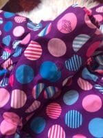 Polovna Lego jakna za zimu ljubicasta sa plavim i roze tufnama, velicine 92.