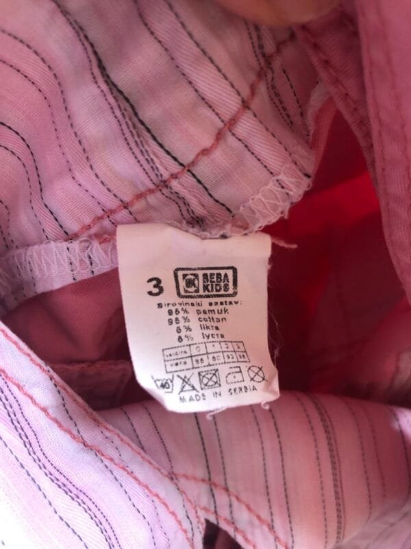 Polovne roze pantalone na tregere Bebakids, velicine 3.