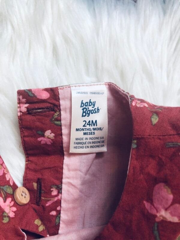 Polovna haljina B'gosh, braon boje sa cveticima, velicine 2.