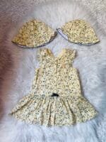 Sergent Major haljina zuta sa cveticima i sesirima, velicine 80.