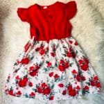 Crvena haljina sa ruzama Shein velicine 116.