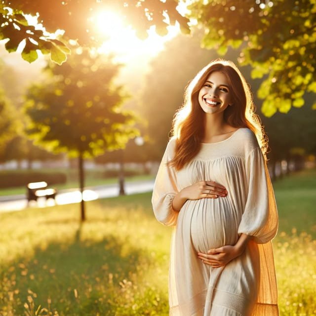 Trudnica seta parkom