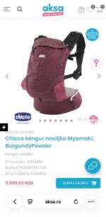 Chicco kengur nosiljka Myamaki, BurgundyPowder - Slika 4