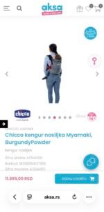 Chicco kengur nosiljka Myamaki, BurgundyPowder - Slika 6