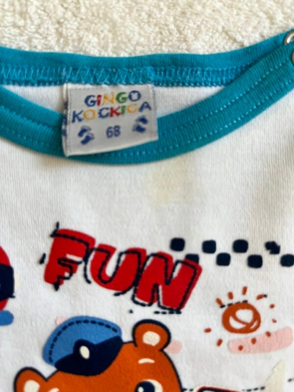 Pižama za bebe dečake, Gingo kockica, vel 68 - Slika 2